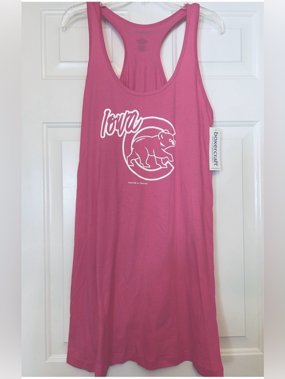 Iowa Cubs Cotton Tank Dress L Pink Baseball MiLB Racerback Lounge Casual